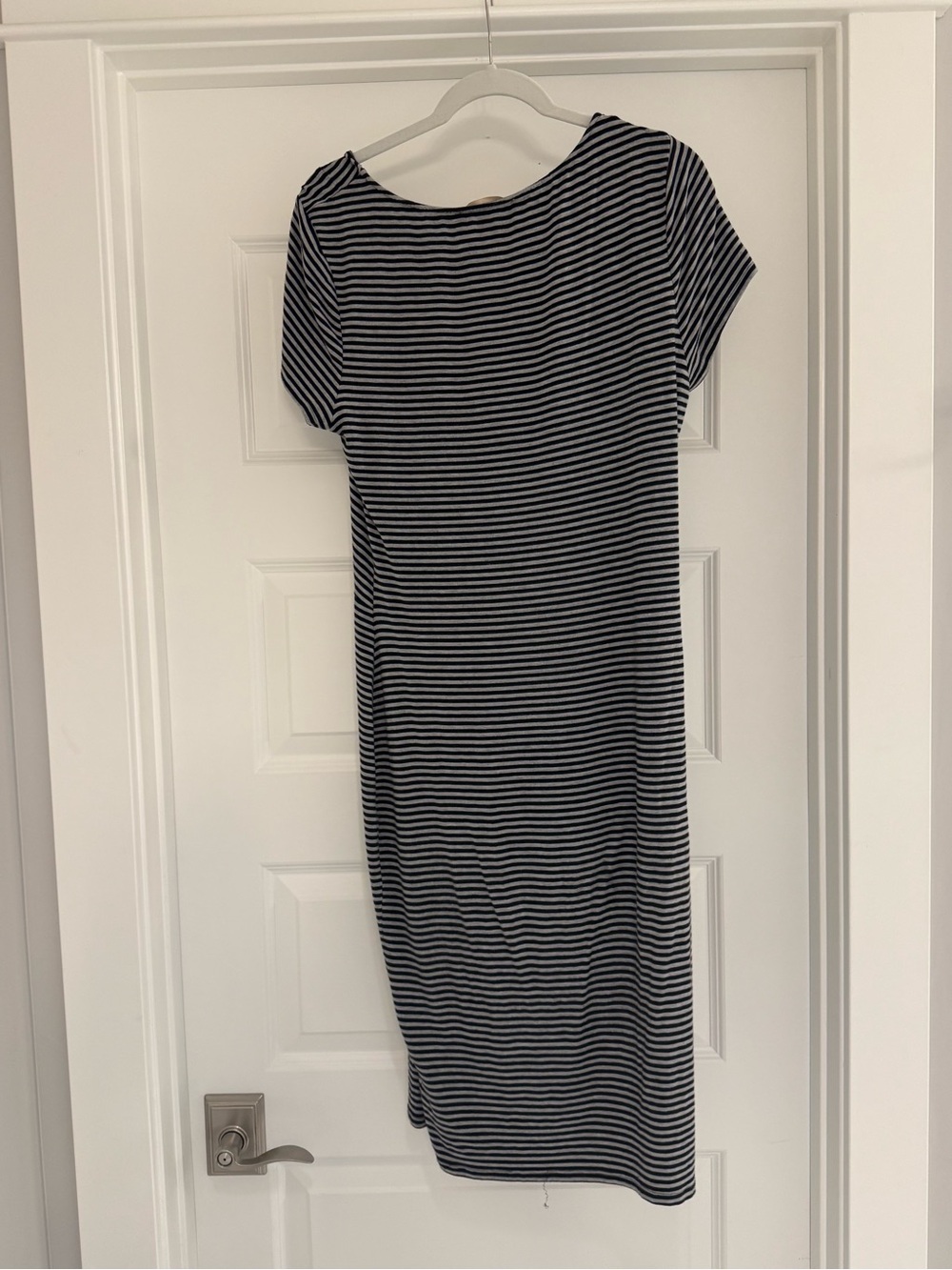 Philosophy Black and White Striped Midi Dress